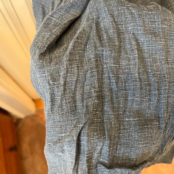 Boden blue heather linen crinkle wrap dress size 8R - Picture 4 of 6